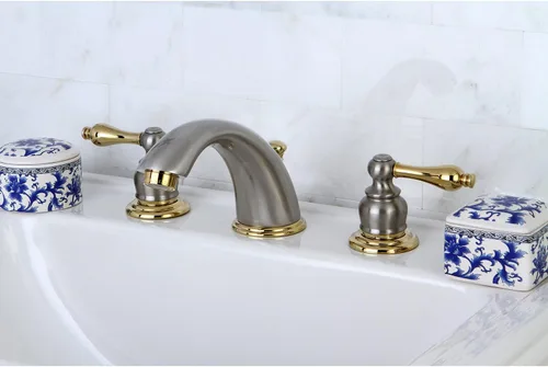 Miniatura 5 de Kingston Brass KB979AL - Grifo victoriano de baño extendido, centro ajustable de 8 pulgadas, níquel cepillado/latón pulido brushed nickel/polished