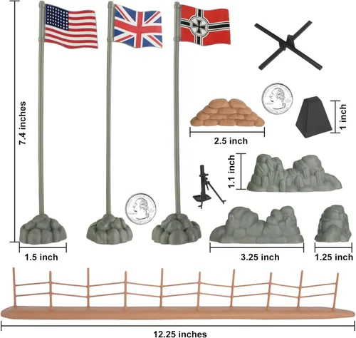 Miniatura 4 de BMC Toys - Soldados de plástico de la Segunda Guerra Mundial, invasión de Normandía, 114 piezas en caja