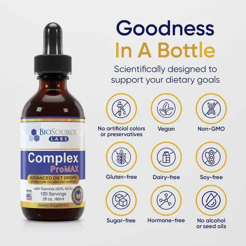 Miniatura 2 de BioSource Labs Complex ProMAX Premium Diet Drops (1 botella de 2 onzas)