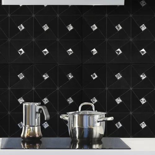Miniatura 3 de Art3d 10 láminas de azulejos adhesivos de mosaico metálico para decoración de pared de cocina, azulejos adhesivos de aluminio compuesto, diseño