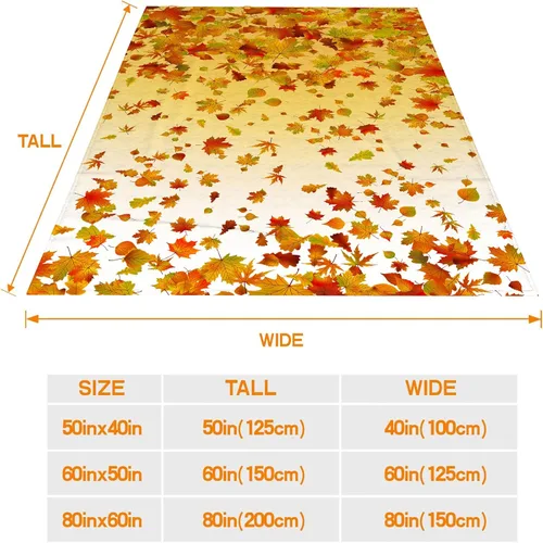 Miniatura 6 de JOOCAR Manta de franela de otoño con diseño de hojas de arce de dibujos animados, gnomo de otoño, naranja, acogedora manta de felpa suave para cama