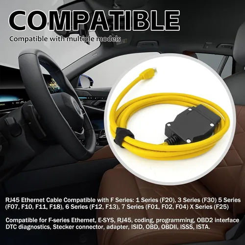 Miniatura 3 de Connect Fit para cable OBD2 compatible con BM-WW F serie F codificación Ethernet ENET Rj45 OBD cable codificación E-SYS ISTA + ICOM Bootmod3