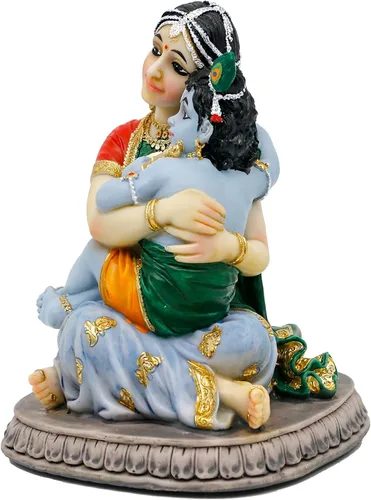 Miniatura 7 de alikiki Maa Yashoda Krishna Murti Estatua – 5.7 pulgadas, Dios hindú, Señor Krishna, ídolo regalo para devoto de Pooja indio, regalo de cumpleaños
