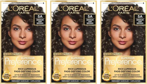 Miniatura 28 de L'Oreal Paris Superior Preference Fade-Defying + Shine - Tinte permanente para el cabello, rubio rosado medio 8RB, paquete de 1, tinte para el 8RB