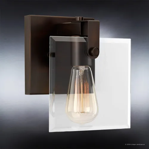 Miniatura 2 de Urban Ambiance UHP2454 - Lámpara de tocador de baño moderna de lujo, tamaño pequeño: 8.38 pulgadas de alto x 7 pulgadas de ancho, con elementos