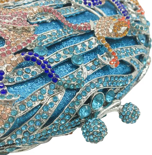 Miniatura 3 de Elegante flamenco embrague mujeres cristal noche monederos y bolsos lujo boda fiesta nupcial rhinestone bolsa