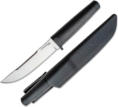 COLD STEEL Outdoorsman Lite - Cuchillo táctico de caza al aire libre de acero inoxidable 4116 de hoja fija de 6 pulgadas, mango de Kraton
