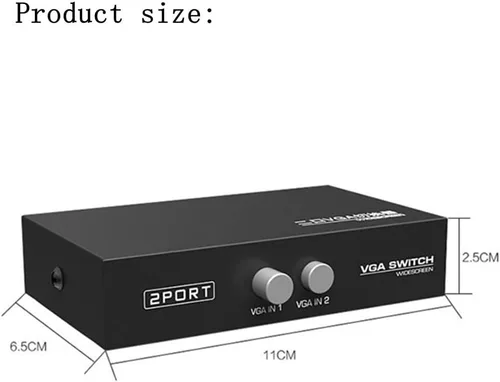 Miniatura 7 de Conmutador de vídeo VGA de 2 puertos 2 en 1 salida 1 en 2 salida bidireccional Compartir vídeo mutuo host host externo VGA TV Monitor proyector