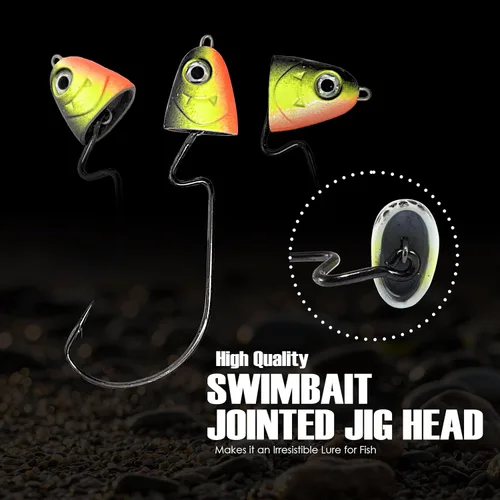Miniatura 4 de Reaction Tackle Swimbait Swing Jig Head - Bass Fishing Lure, Ideal Bait for Saltwater Fishing and Freshwater, Weighted Weedless Hooks