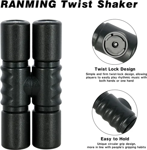 Miniatura 2 de RANMING Twist Shaker ABS Shakers de Doble Fila de Volumen Medio Instrumentos de Percusión Latina para Acompañamiento, Estudio, Banda, Bateristas