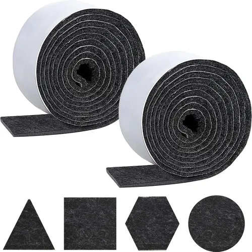 Miniatura 11 de Shappy Paquete de 2 tiras de fieltro con parte trasera adhesiva, rollo de cinta de fieltro, antideslizantes, autoadhesivas, cortables para muebles