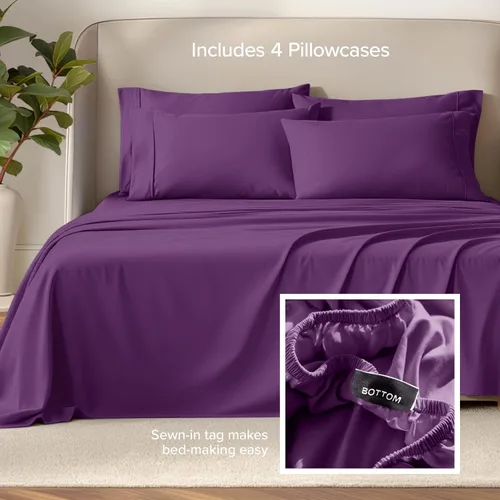 Miniatura 23 de Bare Home Hotel Luxury - Juego de sábanas tamaño individual, extra suave, 4 piezas, bolsillos profundos, ajuste fácil, refrescante y transpirable