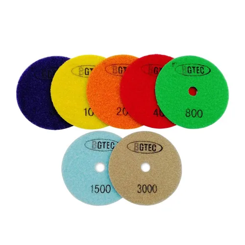 Miniatura 8 de BGTEC Juego de almohadillas de pulido de diamante seco de 4 pulgadas, kit de 8 almohadillas de grano 400 para granito, mármol, piedra de cuarzo