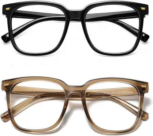 Miniatura 13 de PANNER Gafas cuadradas de gran tamaño con bloqueo de luz azul para mujeres y hombres, antirreflejos, reducen la fatiga ocular, gafas de computadora