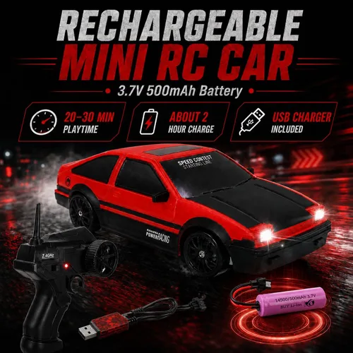 Miniatura 2 de Liberty Imports RC Drift Car 1/24 2.4GHz 4WD Control remoto Sport Racing Vehículo en carretera con luz LED, baterías y neumáticos de deriva