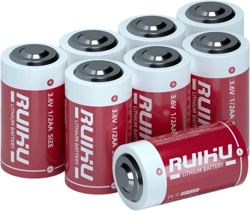 Miniatura 10 de Paquete de 8 baterías de litio ER14250 LS14250 de 3.6 V, 1/2AA tamaño 1200 mAh batería de cloruro de tionilo de litio (Li-SOCl2) certificado