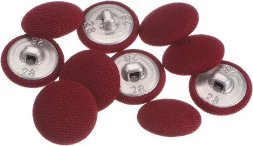 Miniatura 110 de HARFINGTON 10 botones de tela de 24L cubiertos de tela de 0.59 pulgadas, vástago de metal, botones de costura redondos para trajes, blusas de Azul