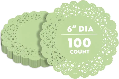 Miniatura 77 de Restaurantware Pastry Tek Blondas de Encaje de 4 x 4 Pulgadas 100 Vajilla Decorativa - Blondas de Mesa Desechables Redondas de Papel Negro