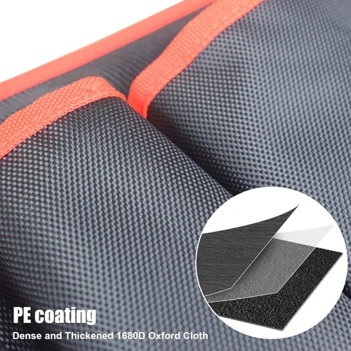 Miniatura 2 de TOOLEAGUE Bolsa de herramientas resistente de 19 pulgadas, 25 bolsillos, bolsas de herramientas de tela 1680D con base moldeada fuerte, organizador