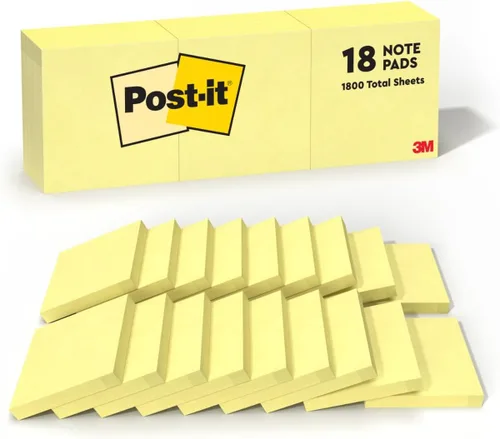 Post-it Colección Jaipur Papel para anotar, de 3 x 3 pulgadas. Paquete de 5 resmas (654-5UC)., Amarillo canario