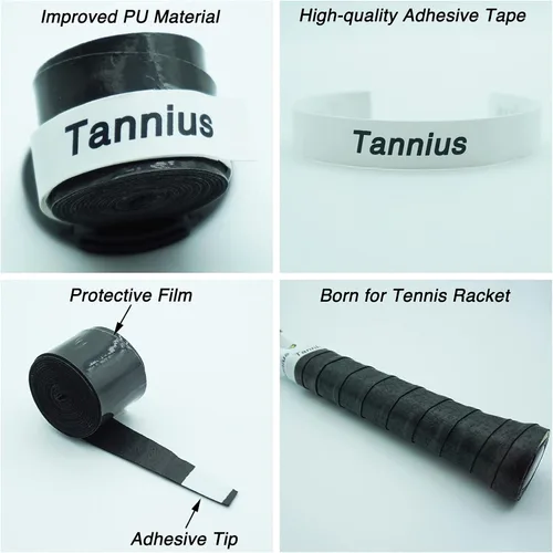 Miniatura 2 de Cinta de agarre para raqueta de tenis, paquete de 6 empuñaduras de tenis, absorbente y mejorada para raqueta de tenis