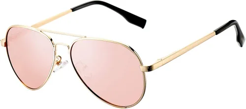DeBuff Gafas de sol polarizadas de aviador para niños y niñas de 5 a 18 años cara pequeña para adultos 2047in