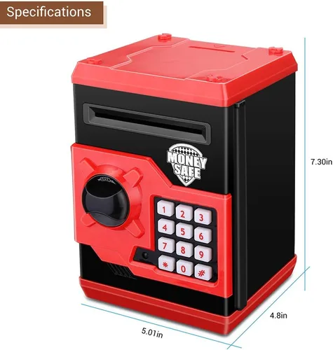 Miniatura 3 de Alcancía Electrónica de Cajero Automático con Contraseña de Dibujos Animados Lata de Monedas de Efectivo Puede Desplazar Automáticamente Billetes