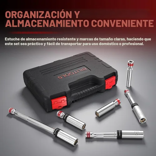 Miniatura 7 de BILITOOLS Juego de 7 llaves magnéticas giratorias para bujías con herramienta de hueco, unidad de 3/8 pulgadas, 9/16 pulgadas, 5/8 pulgadas, 0.551