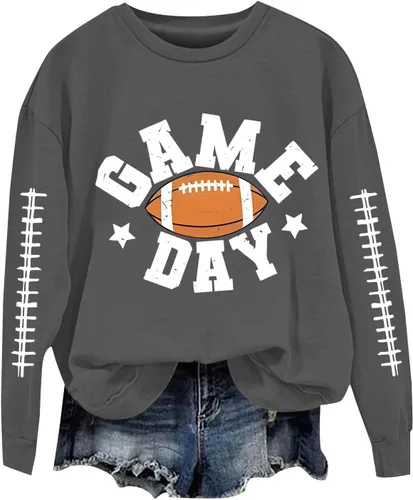 Miniatura 19 de Women's Oversized Sweatshirt, Long Sleeve Sweatshirts Crewneck Printed Pullover Tops, S-3XL