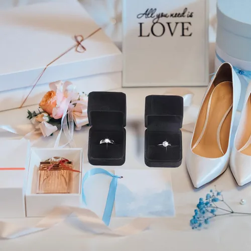 Miniatura 4 de Maitys 48 cajas de terciopelo para anillos a granel para exhibición de joyas, caja de anillo de compromiso de boda, caja de joyería, cajas