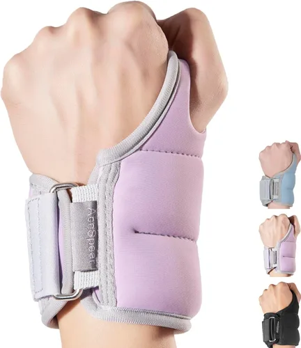 AceSpear - Pesas de muñeca con cierre de bucle para pulgar para hombres y mujeres, 1 libra * 2, 2 libras * 2, 3 libras * 2, pesas de tobillo, Púrpura