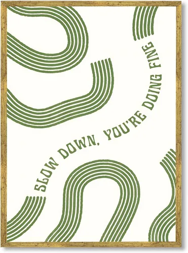 Miniatura 12 de Arte de pared "Slow Down You’re Doing Fine" Retro Minimalista Motivacional Cita Musical Póster Inspirador Letras de Canciones de Media Siglo en Tela