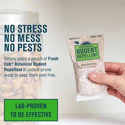 Miniatura 5 de EarthKind Fresh Cab - Repelente de roedores y cápsula de bolsa – Repelente botánico de roedores y ratones – Hecho con fibras vegetales y aceites