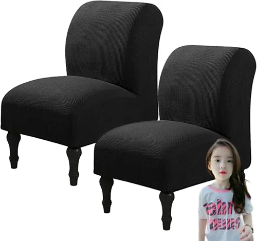 Miniatura 44 de Fundas elásticas para silla sin brazos, extraíbles y lavables, de elastano jacquard sin reposabrazos, protector de muebles para sala de estar, Verde
