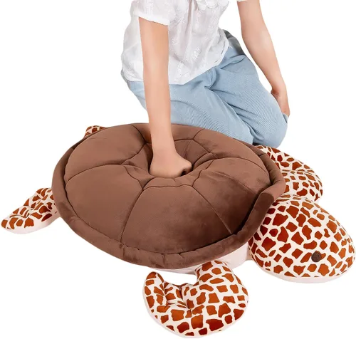 Miniatura 12 de Dalmao - Animales de peluche de tortuga marina de 28'' gigantes y suaves, gran almohada de tortuga azul oceánica de peluche, peluches de regalo