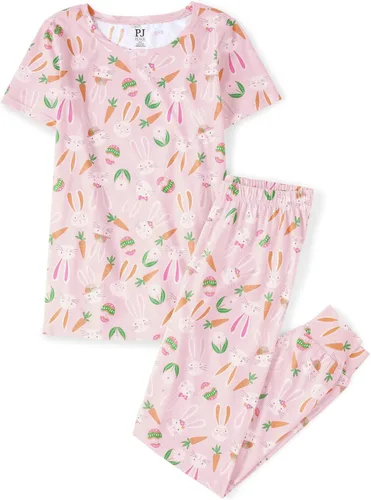 Miniatura 5 de The Children's Place Pijamas de algodón unisex a juego para niños, diseño de conejito de Pascua