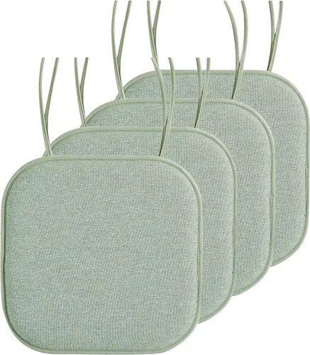 Miniatura 45 de Elegant Comfort Fundas de cojín para silla con lazos y parte trasera de goma antideslizante, espuma viscoelástica gruesa, almohadilla de cojín