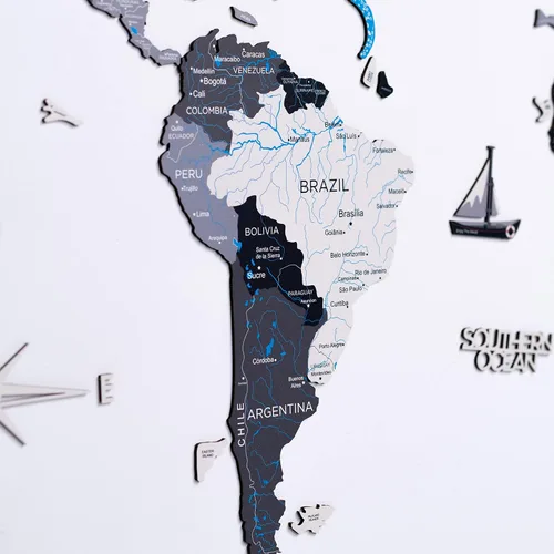 Miniatura 5 de Enjoy The Wood Arte de pared con mapa del mundo 2D, decoración de sala de estar, regalo de inauguración de la casa para el hogar, mapa de pared