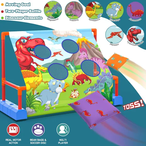 Miniatura 3 de Ocditikl Juegos de lanzamiento de patadas móviles 2 en 1 para niños de 4 a 12 años, pelota de fútbol con luz y lanzamiento de bolsa de frijoles