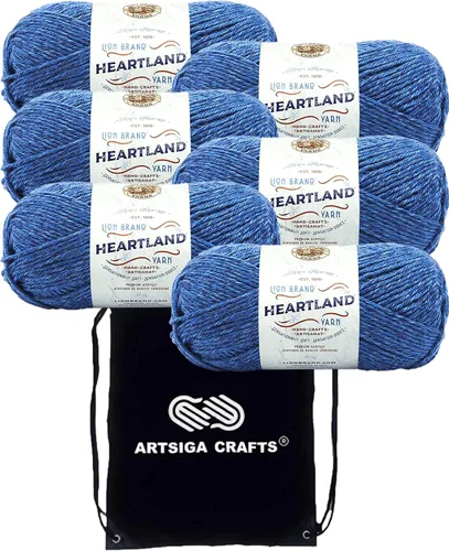 Miniatura 61 de Lion Brand Heartland Capitol Reef 136-140 (3 cadejos - mismo lote de tinte) Hilo estambre medio #4 acrílico para crochet y tejer con bolsa