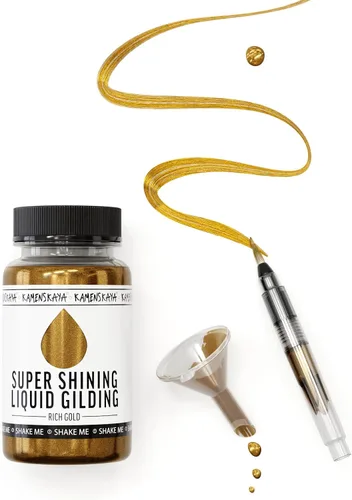 Miniatura 23 de KAMENSKAYA Liquid Silver Leaf Paint - Hoja líquida plateada de secado rápido a base de alcohol, 0.68 fl oz (0.7 fl oz)