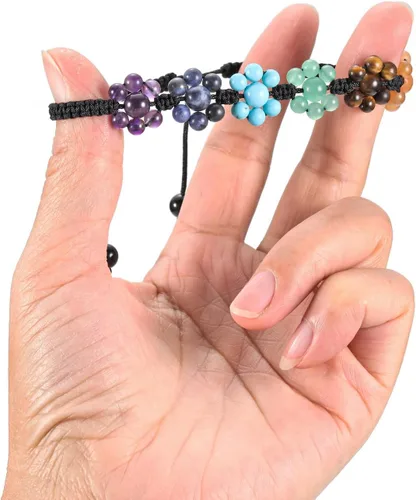 Miniatura 5 de TOP PLAZA - Pulsera de cuentas de chakras con 7 cristales curativos para yoga, meditación, relajación, ansiedad, para hombre y mujer