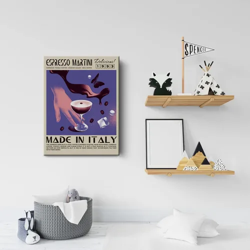 Miniatura 5 de Divertido lienzo de cóctel para decoración de pared de Martini Espresso Martini, 12 x 15 pulgadas, decoración moderna para el hogar, cocina, bar