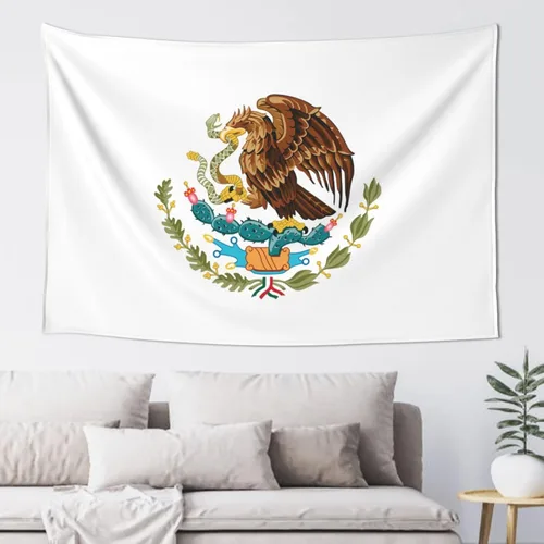 Miniatura 22 de JUHIOPOI Tapiz de pared con bandera de México, arte nocturno mexicano para decoración de pared lateral de dormitorio, (60 x 40 pulgadas)
