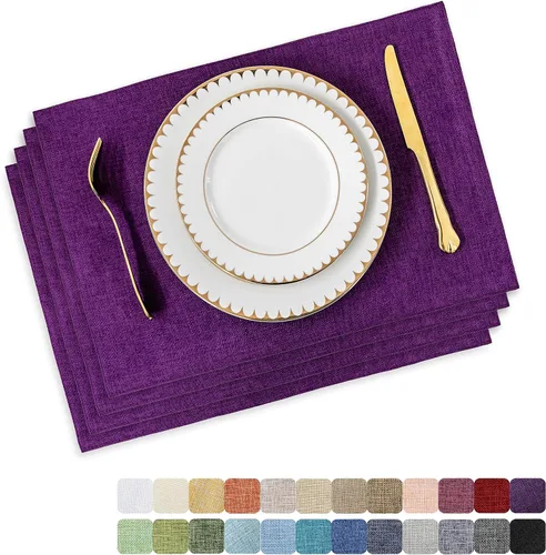 Miniatura 9 de Juego de 6 manteles individuales resistentes al calor para mesa de comedor y cocina de Home Brilliant, manteles individuales para mesa de comedor