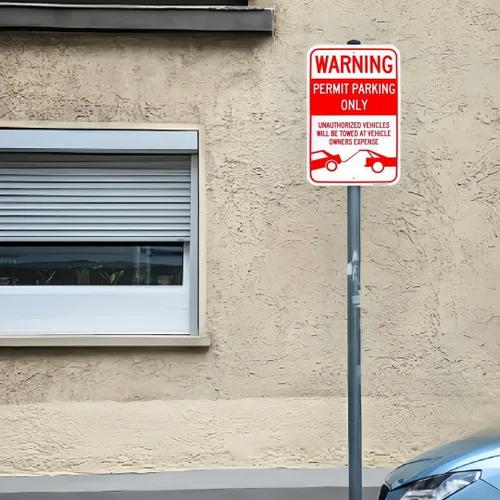 Miniatura 4 de Letrero grande de permiso de estacionamiento solamente, 18 x 12 pulgadas, letrero reflectante de aluminio 040, libre de óxido, con protección UV