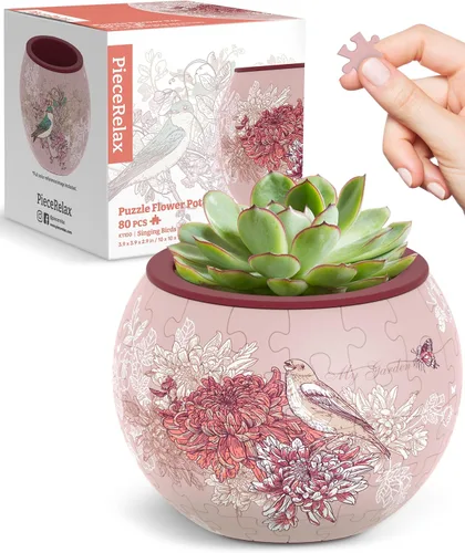 Miniatura 24 de PieceRelax Rompecabezas 3D Maceta 80 Piezas - Abundancia de Otoño, Macetas de Flores de Decoración del Hogar para Cactus de Interior, Macetas