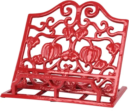 Miniatura 7 de Elegante soporte para libros de cocina de hierro fundido, soporte decorativo de metal para libros de recetas para Biblia, soporte de libro