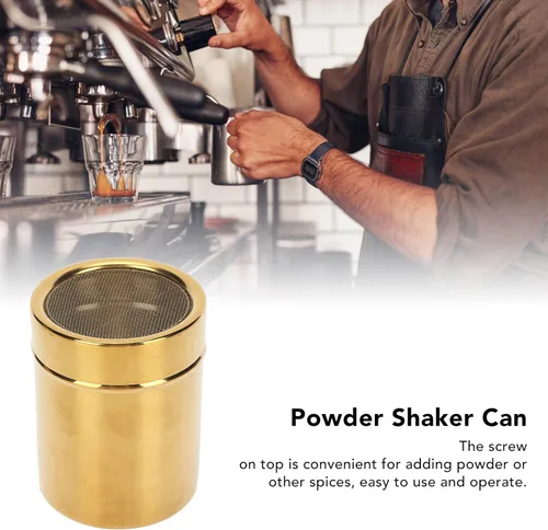Miniatura 5 de Coctelera de azúcar en polvo de acero inoxidable para condimentos de café de cacao, canela, 2.8 x 3.5 in, agitador de malla fina con tapa de rosca