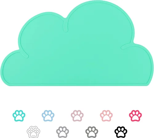 Miniatura 11 de DesignSter Tapete de alimentación para mascotas – Tapete de alimentación para perros y gatos, almohadilla de silicona de nube de grado superior